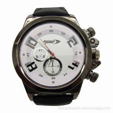 Big Men's Style Wristwatch with Alloy Case and Silicone Band, Waterproof